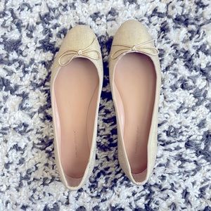 Gold canvas and leather banana republic ballet flats. Size 9
